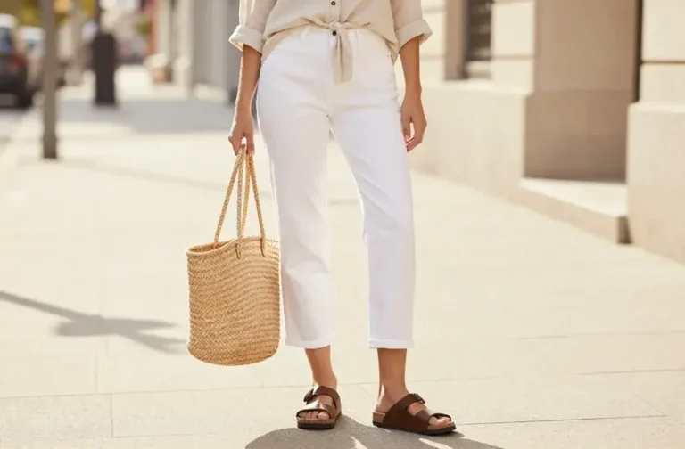 7 Summer Birkenstock Outfit Ideas with White Pants: Chic & Easy